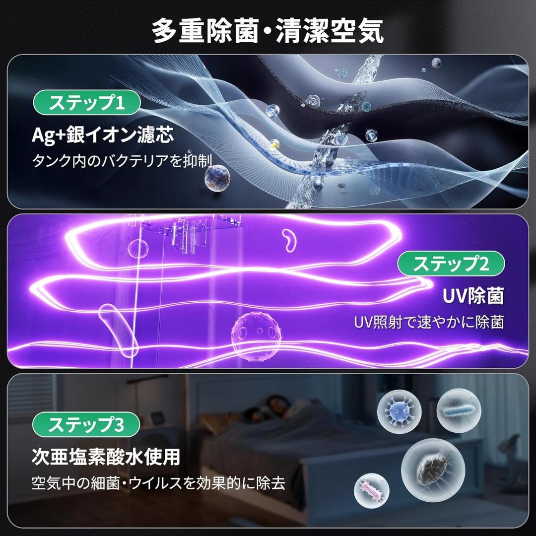 大容量17L 超声波加湿器 アロマ加湿器. お手入れしやすい 自動湿度調整