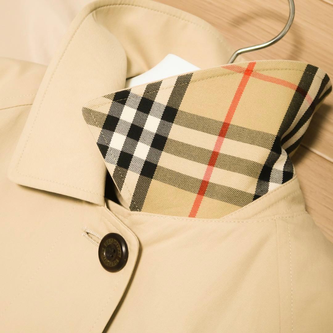 美品 ビンテージ BURBERRY ステンカラーコート 襟チェック バーバリー