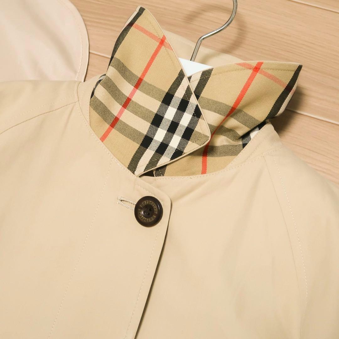 美品 ビンテージ BURBERRY ステンカラーコート 襟チェック バーバリー