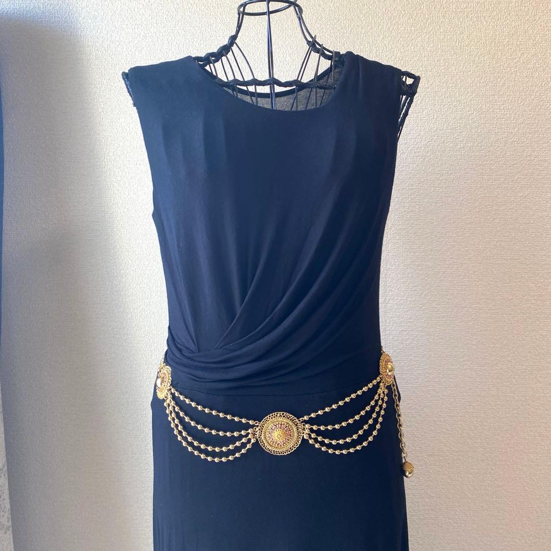 80s vintage オリエンタル ピンク 3連ボールチェーンアラビックベルト