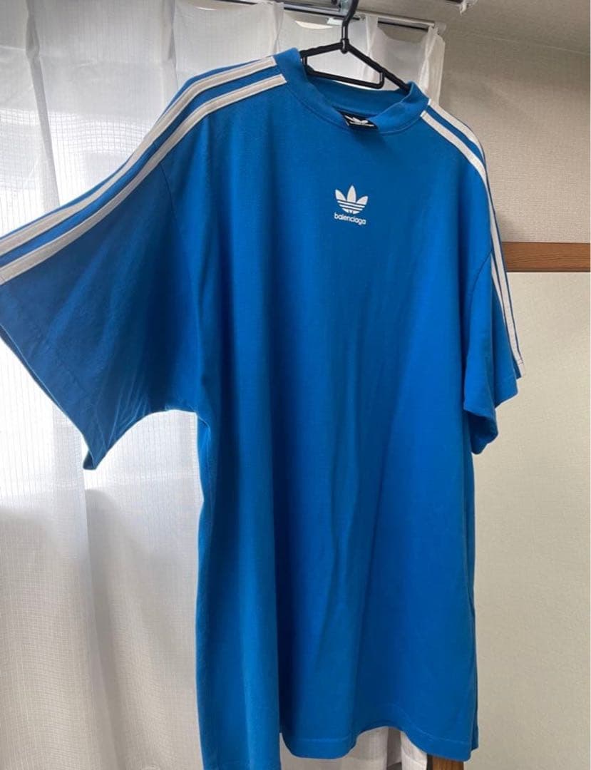 【美品】バレンシアガ BALENCIAGA adidas ブルーTシャツ