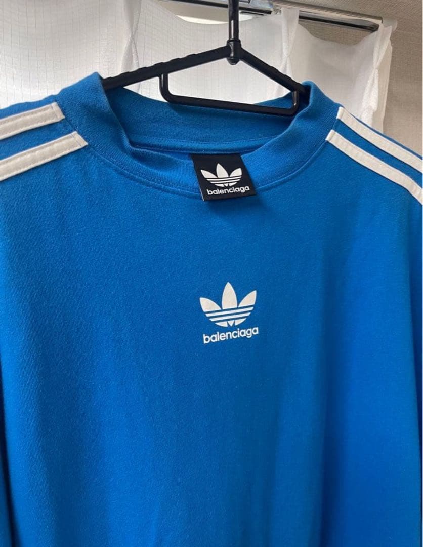 【美品】バレンシアガ BALENCIAGA adidas ブルーTシャツ