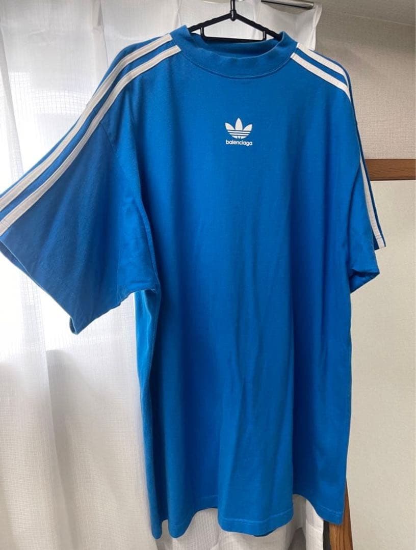 【美品】バレンシアガ BALENCIAGA adidas ブルーTシャツ