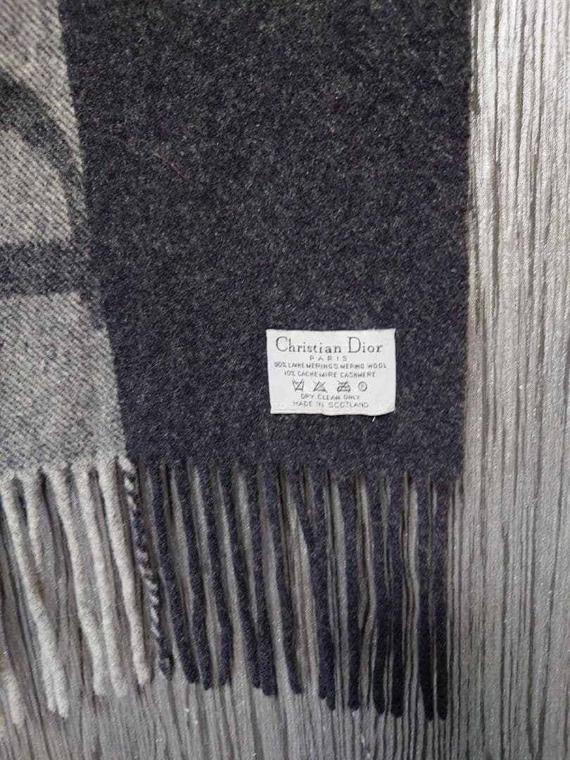 Dior♡デカロゴ♡マフラー♡黒/グレー♡男女兼用♡