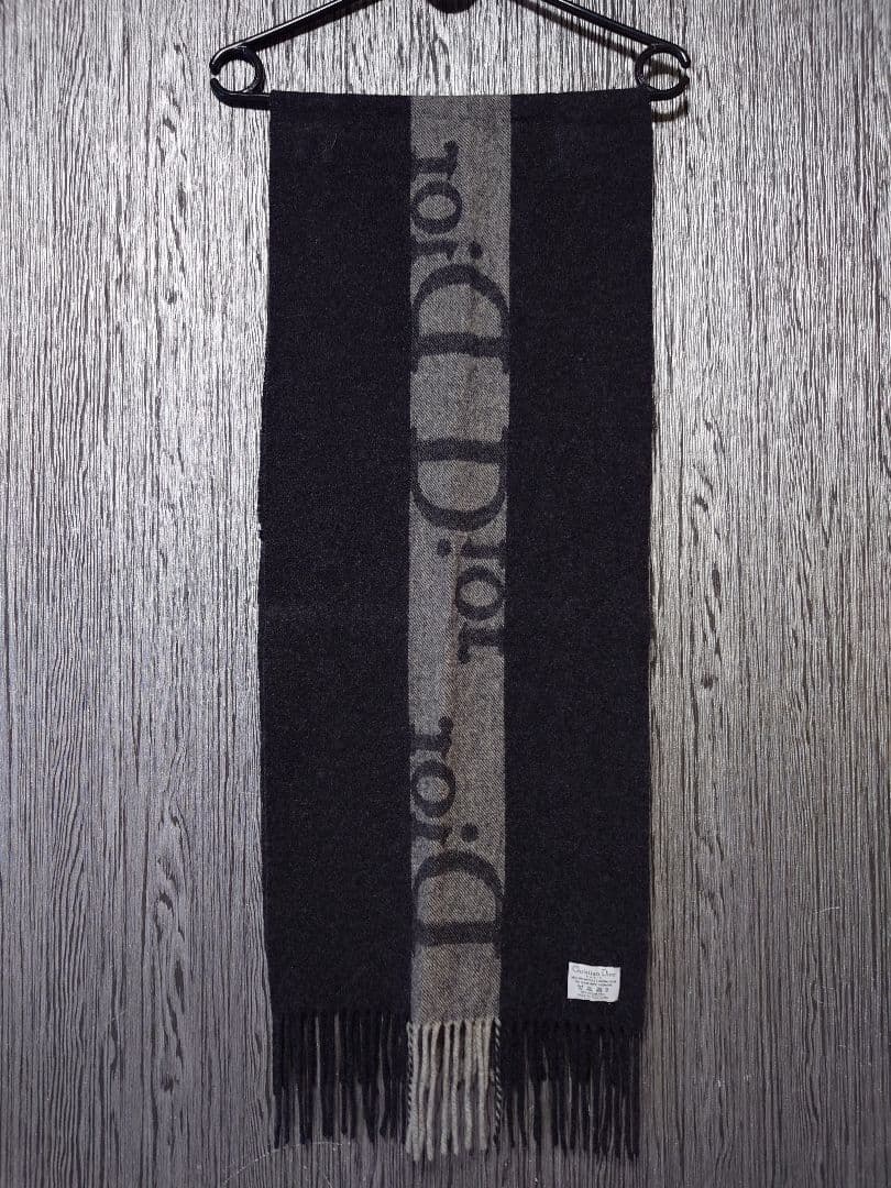Dior♡デカロゴ♡マフラー♡黒/グレー♡男女兼用♡