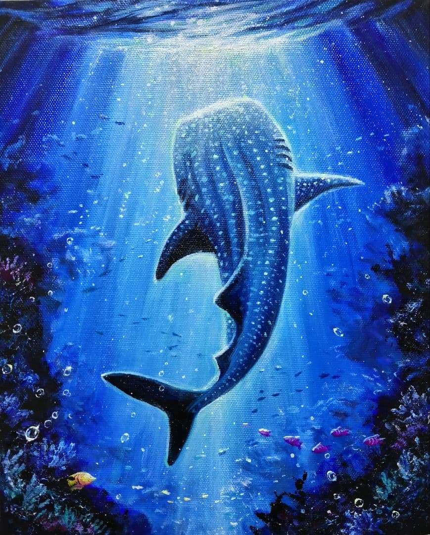 パ*ダ様 【海中世界】アクリル画 F3 風景画 絵画