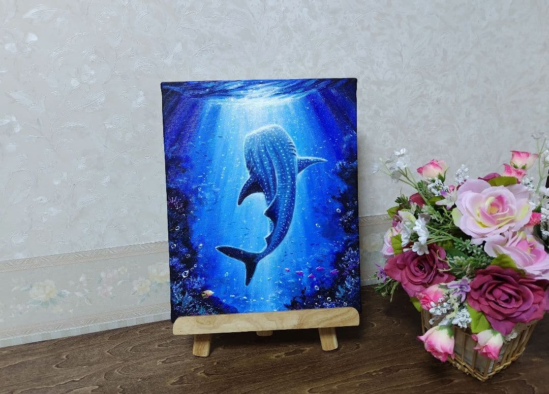 パ*ダ様 【海中世界】アクリル画 F3 風景画 絵画