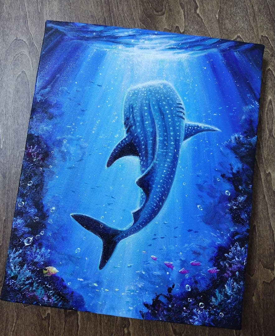 パ*ダ様 【海中世界】アクリル画 F3 風景画 絵画