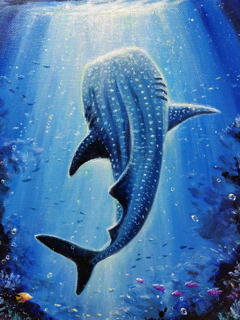 パ*ダ様 【海中世界】アクリル画 F3 風景画 絵画