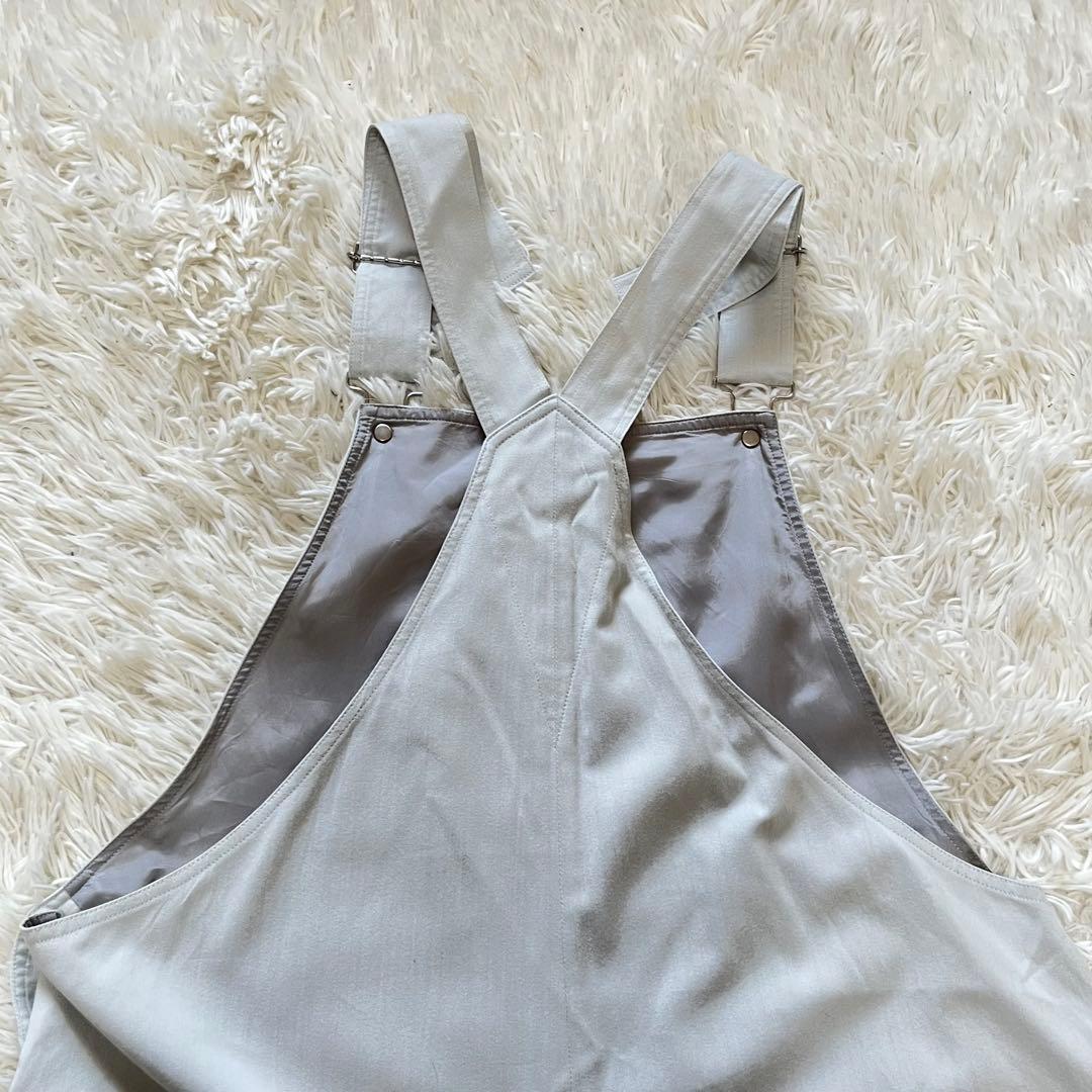 【未使用級】エブール　アセテートシャンブレーオーバーオール　定価5.4万　ワイド