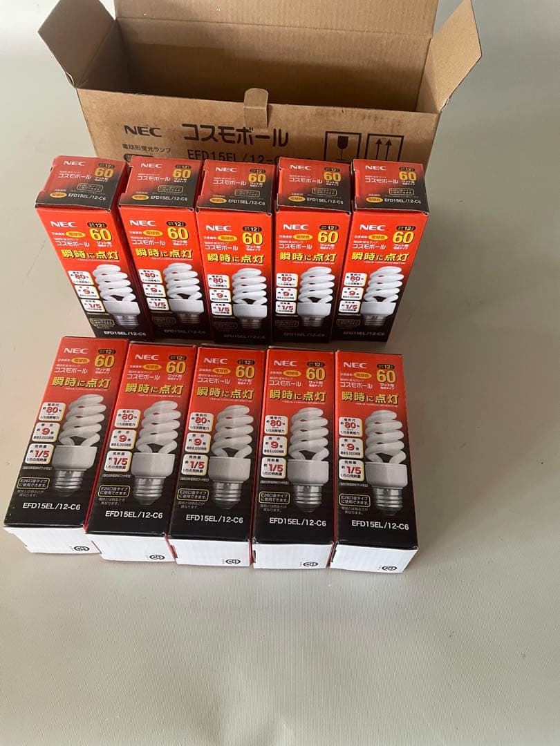 11セットNEC 電球形蛍光ランプコスモボールEFD15EL/12-C