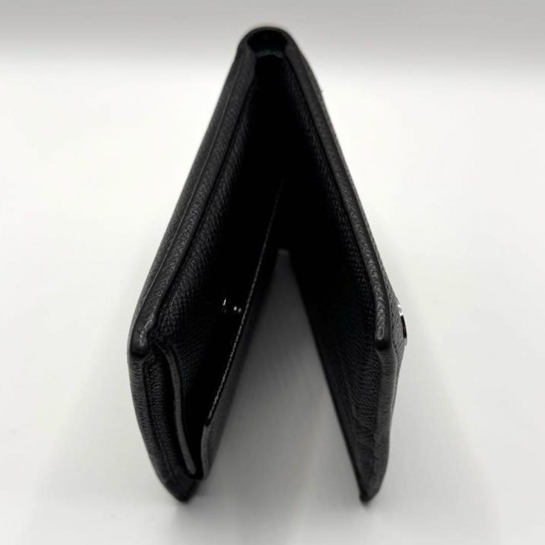 【美品】BVLGARI ブルガリマン　コンパクトウォレット　二つ折り　財布　黒