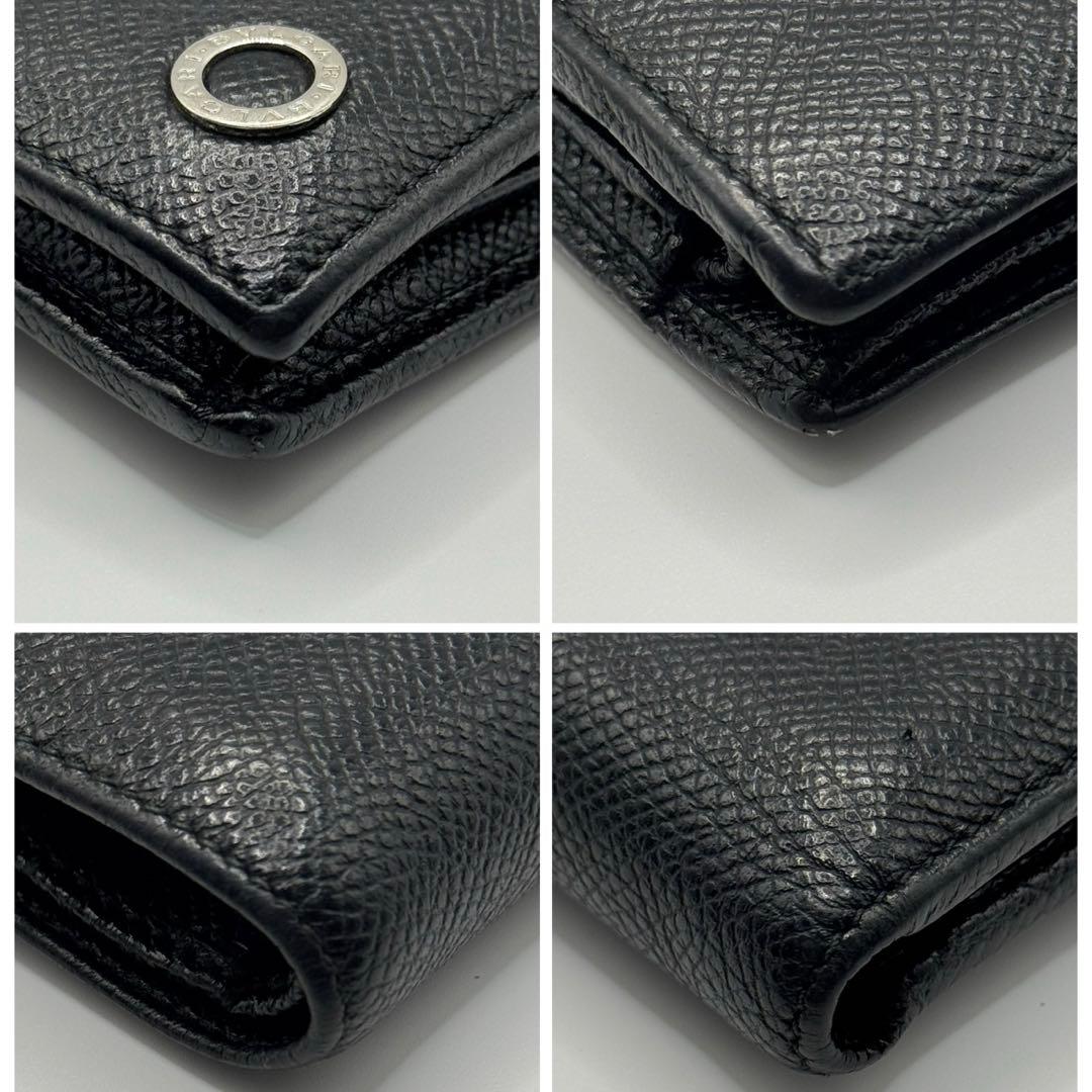 【美品】BVLGARI ブルガリマン　コンパクトウォレット　二つ折り　財布　黒