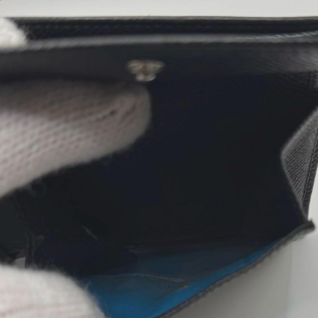 【美品】BVLGARI ブルガリマン　コンパクトウォレット　二つ折り　財布　黒