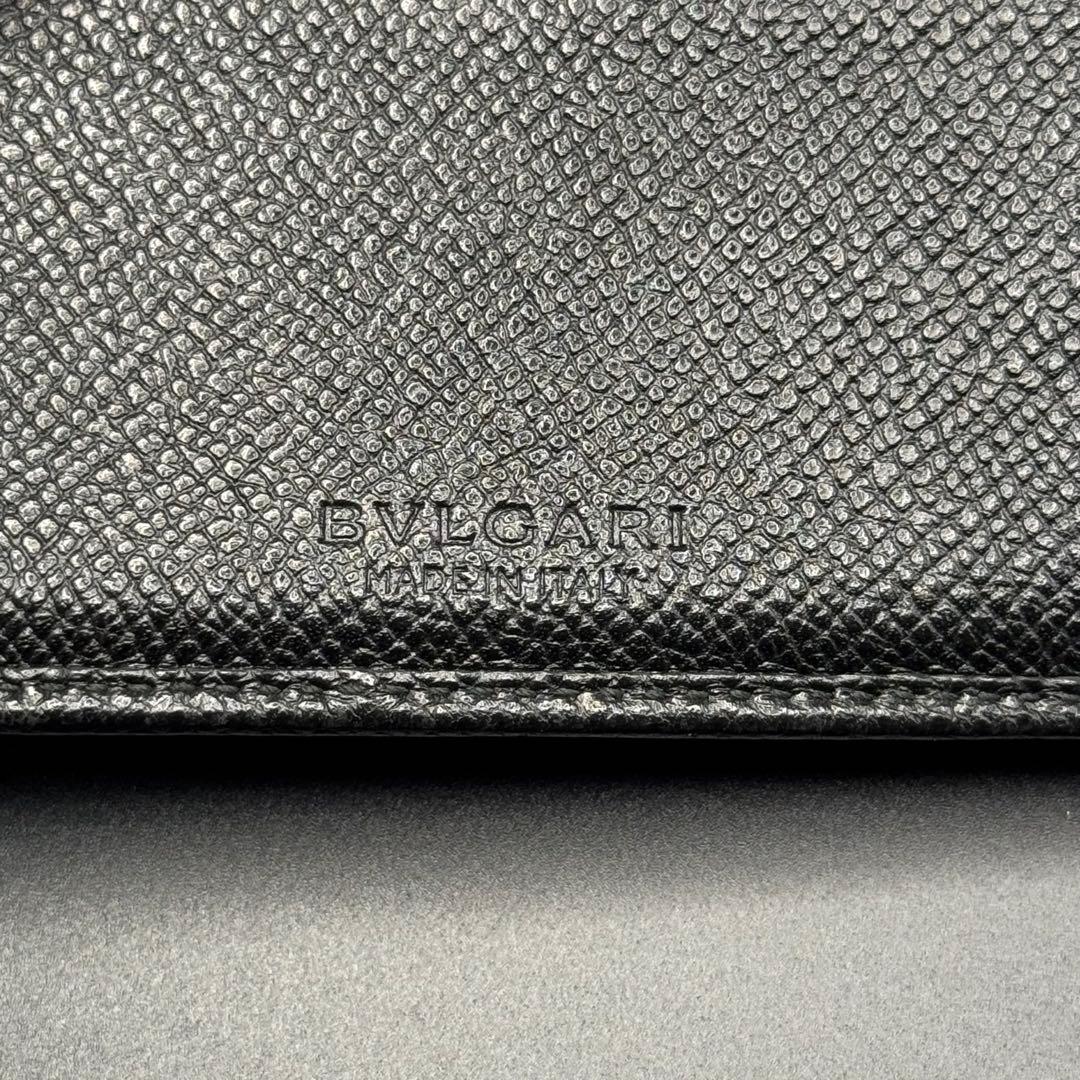【美品】BVLGARI ブルガリマン　コンパクトウォレット　二つ折り　財布　黒