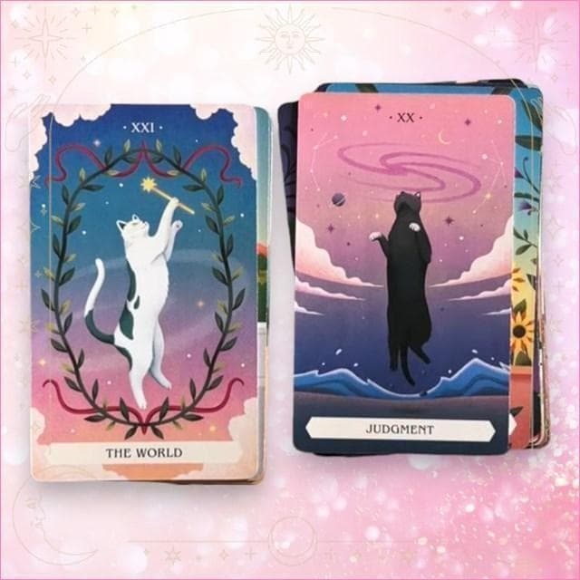 【正規品タロットカード】海外人気デッキ✨魔法のような神秘的な猫に導かれるデッキ