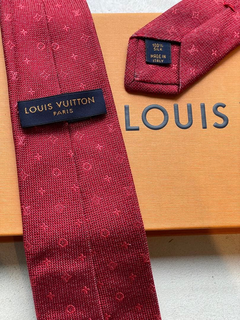 【美品】LOUIS VUITTON ボルドー ネクタイ　現行モデル