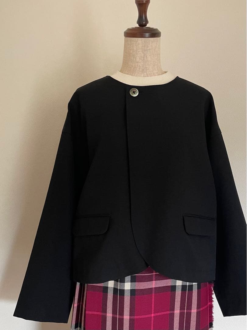 【グランママドーターtoro】とっておきのBLACKウールジャケット　日本製