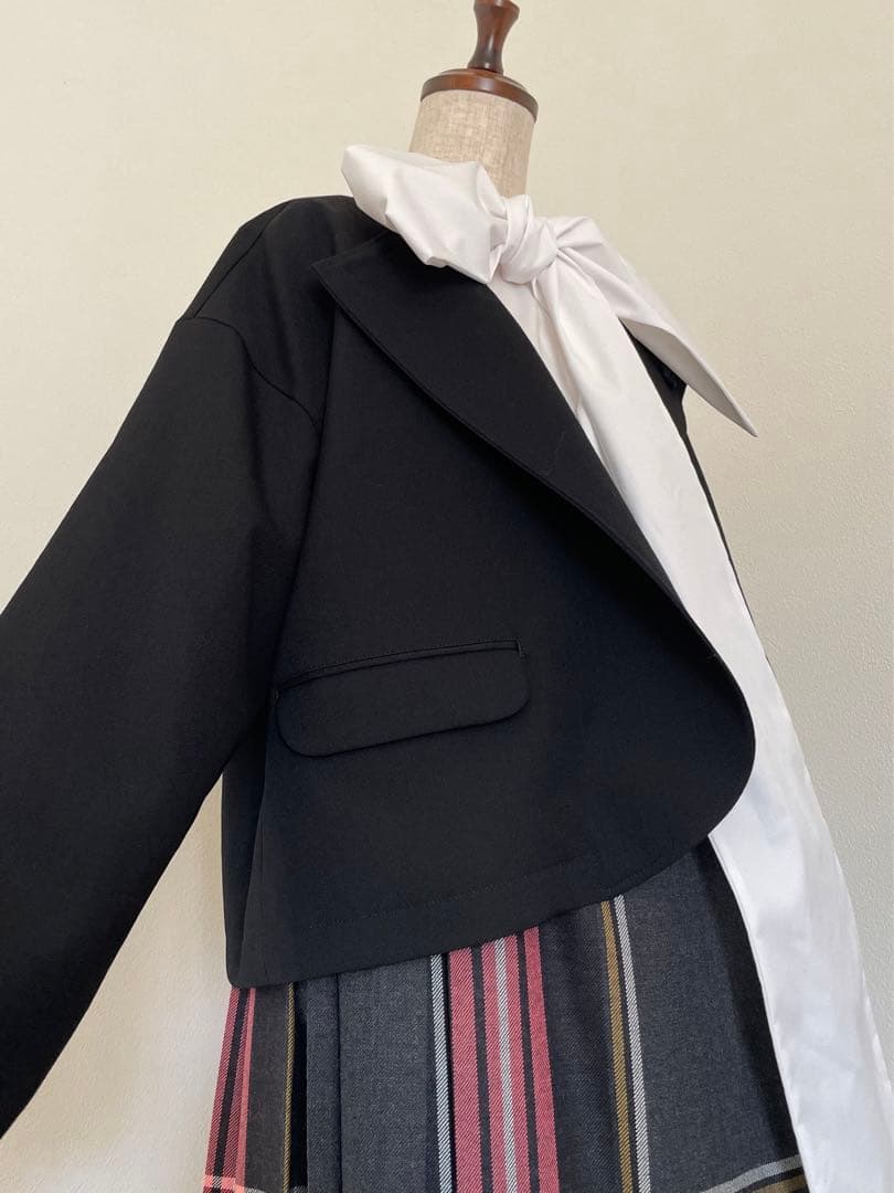 【グランママドーターtoro】とっておきのBLACKウールジャケット　日本製