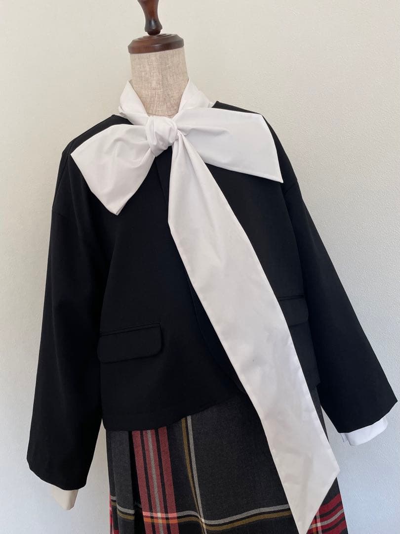 【グランママドーターtoro】とっておきのBLACKウールジャケット　日本製