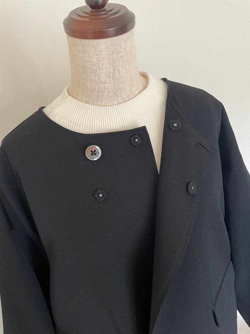 【グランママドーターtoro】とっておきのBLACKウールジャケット　日本製