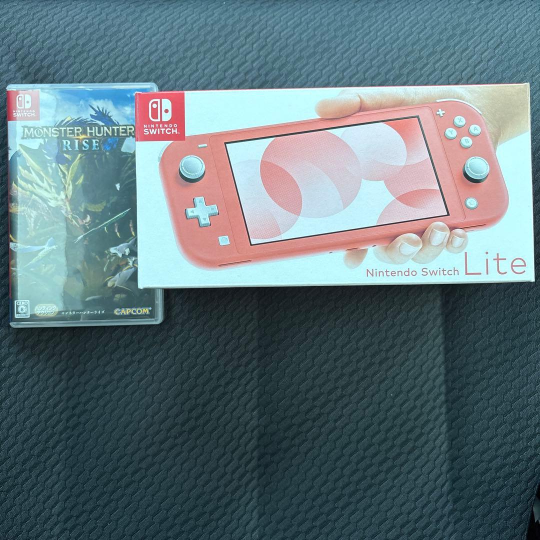 Nintendo Switch Lite ピンク モンスターハンターライズ付き