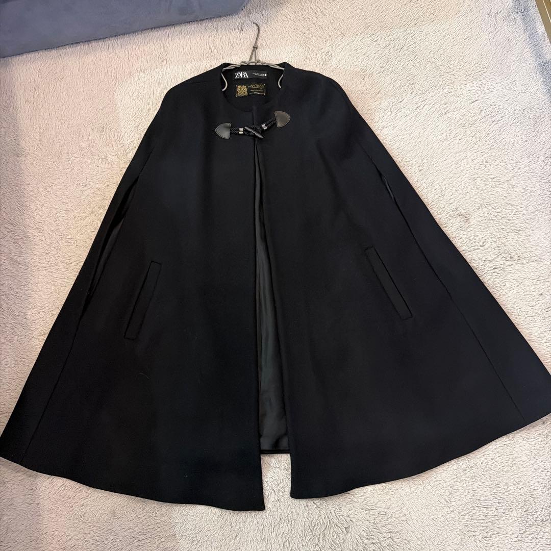 【新品未使用】ZARA Manteco ケープコート ポンチョ　ブラック
