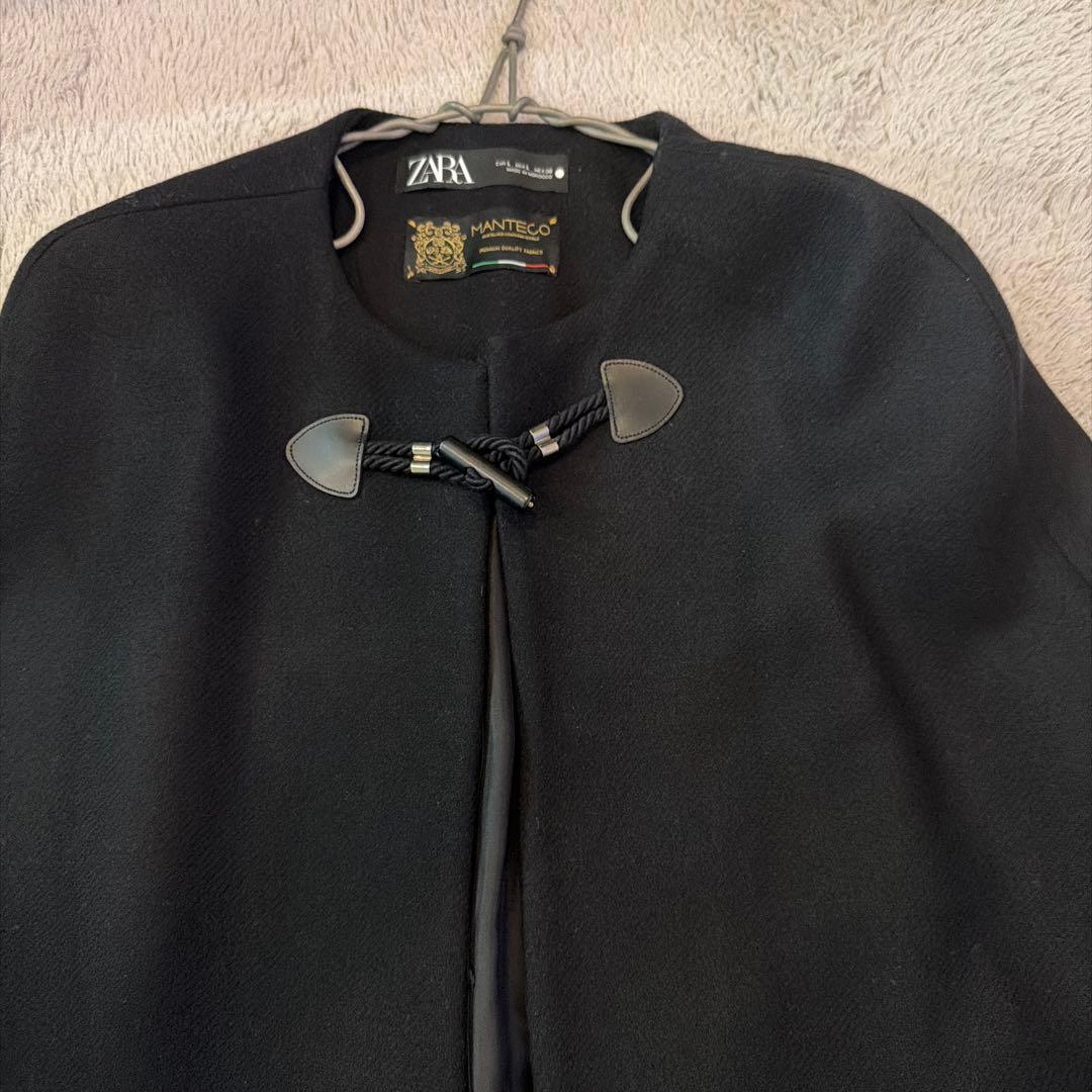 【新品未使用】ZARA Manteco ケープコート ポンチョ　ブラック