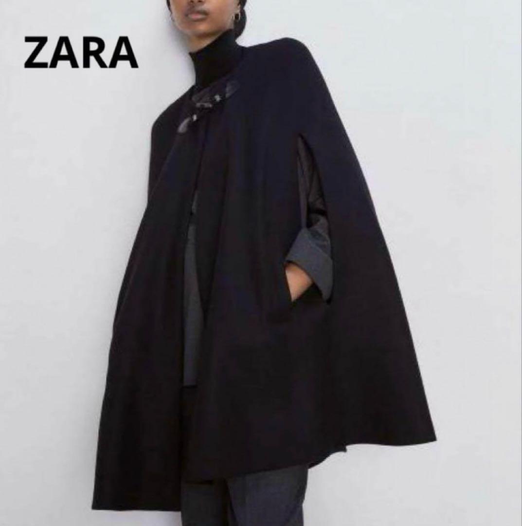 【新品未使用】ZARA Manteco ケープコート ポンチョ　ブラック