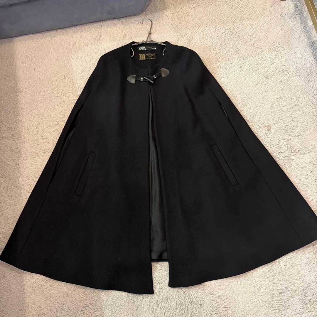 【新品未使用】ZARA Manteco ケープコート ポンチョ　ブラック