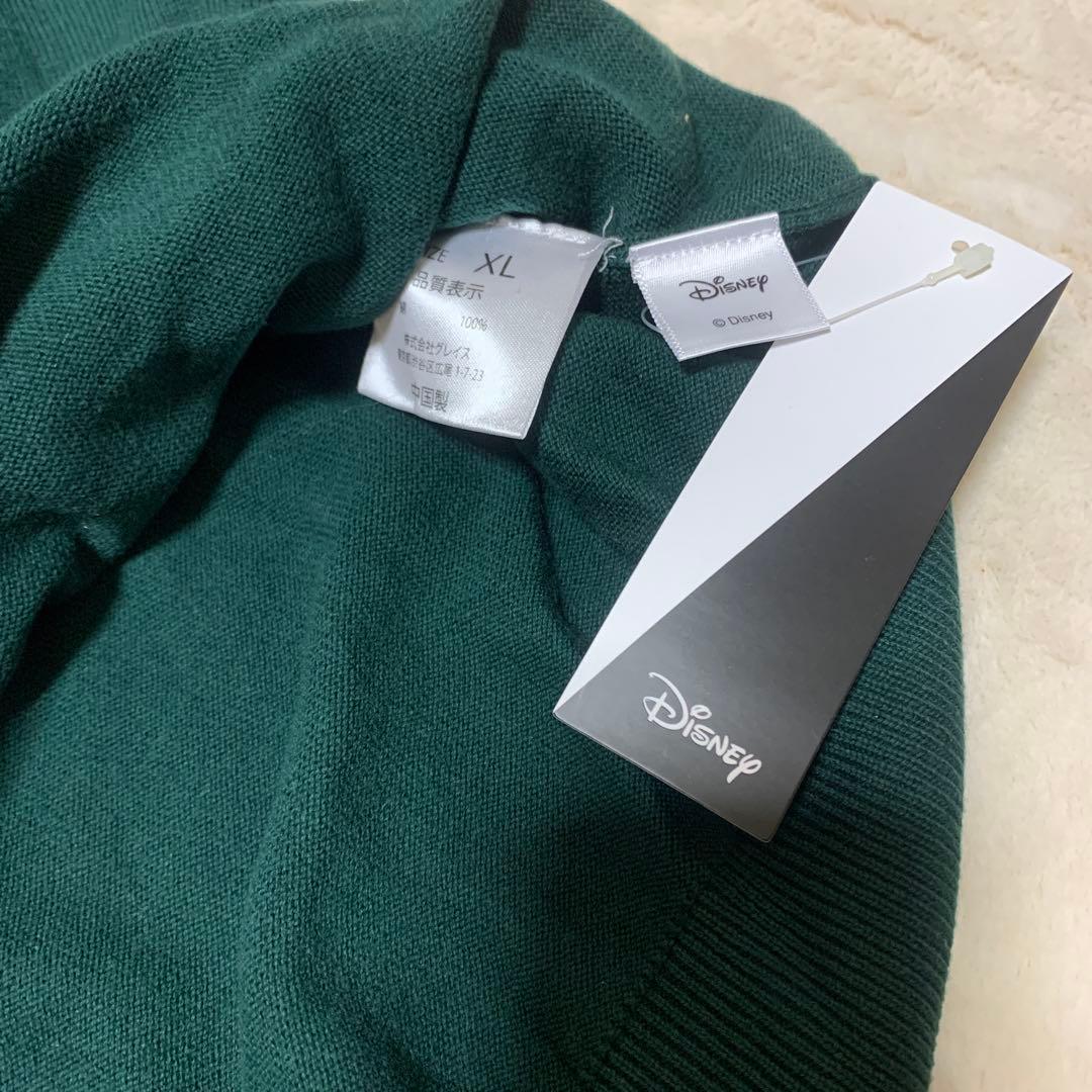 新品タグ付き、木梨サイクル、ゴルフセーター、ミッキー。グリーン、サイズＸＬ