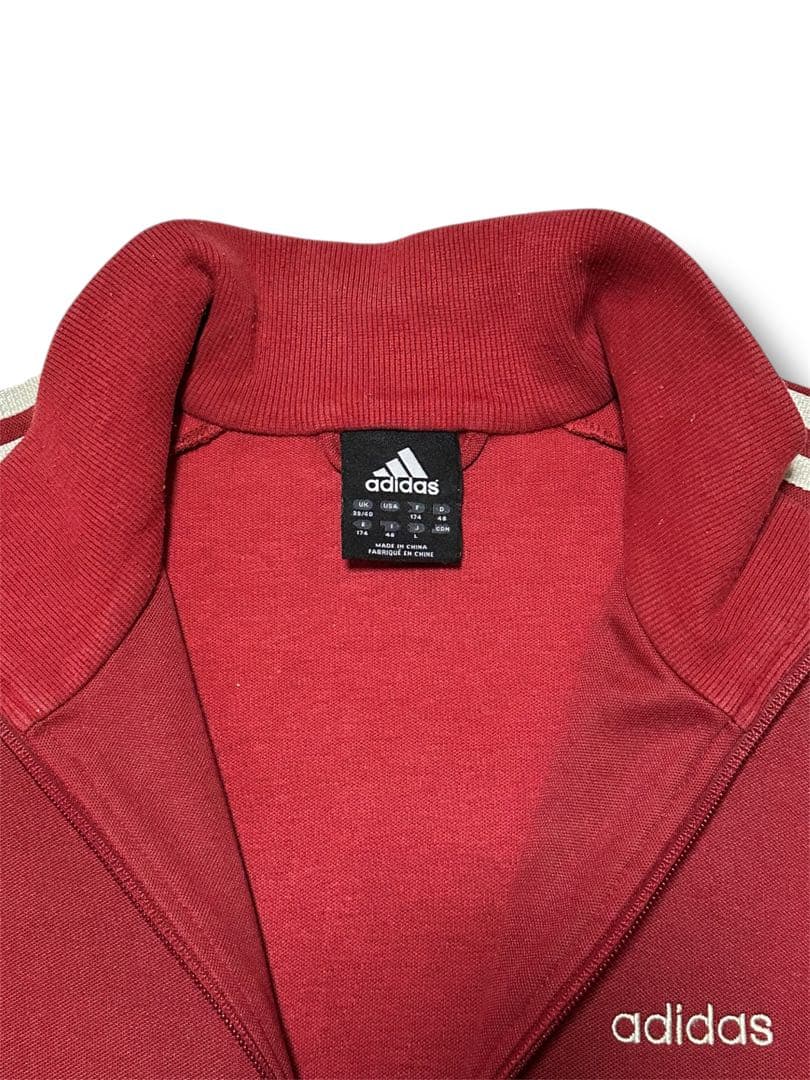 【希少】00s アディダス 刺繍ロゴ ジャージトップ トラックジャケット 古着