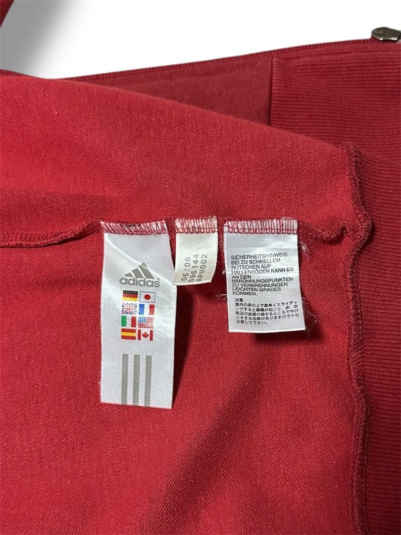 【希少】00s アディダス 刺繍ロゴ ジャージトップ トラックジャケット 古着