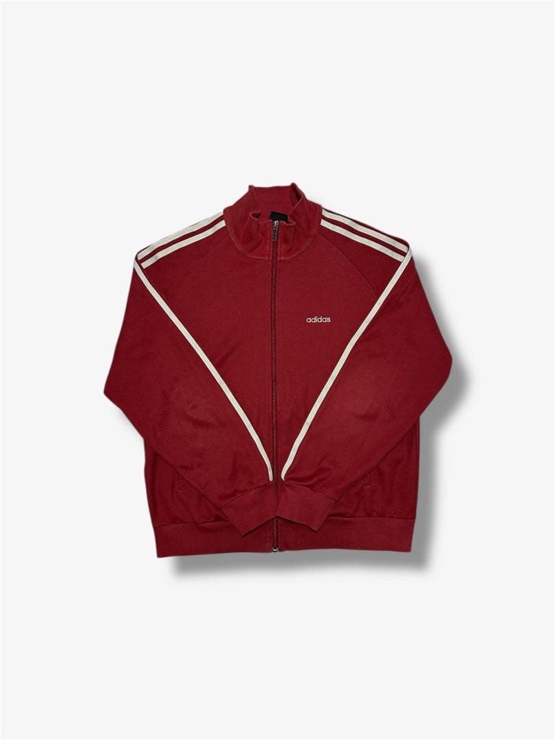 【希少】00s アディダス 刺繍ロゴ ジャージトップ トラックジャケット 古着
