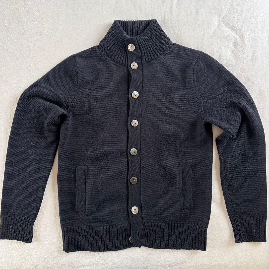 メーカーズシャツ鎌倉スタンドカラーカーディガン 46ネイビー
