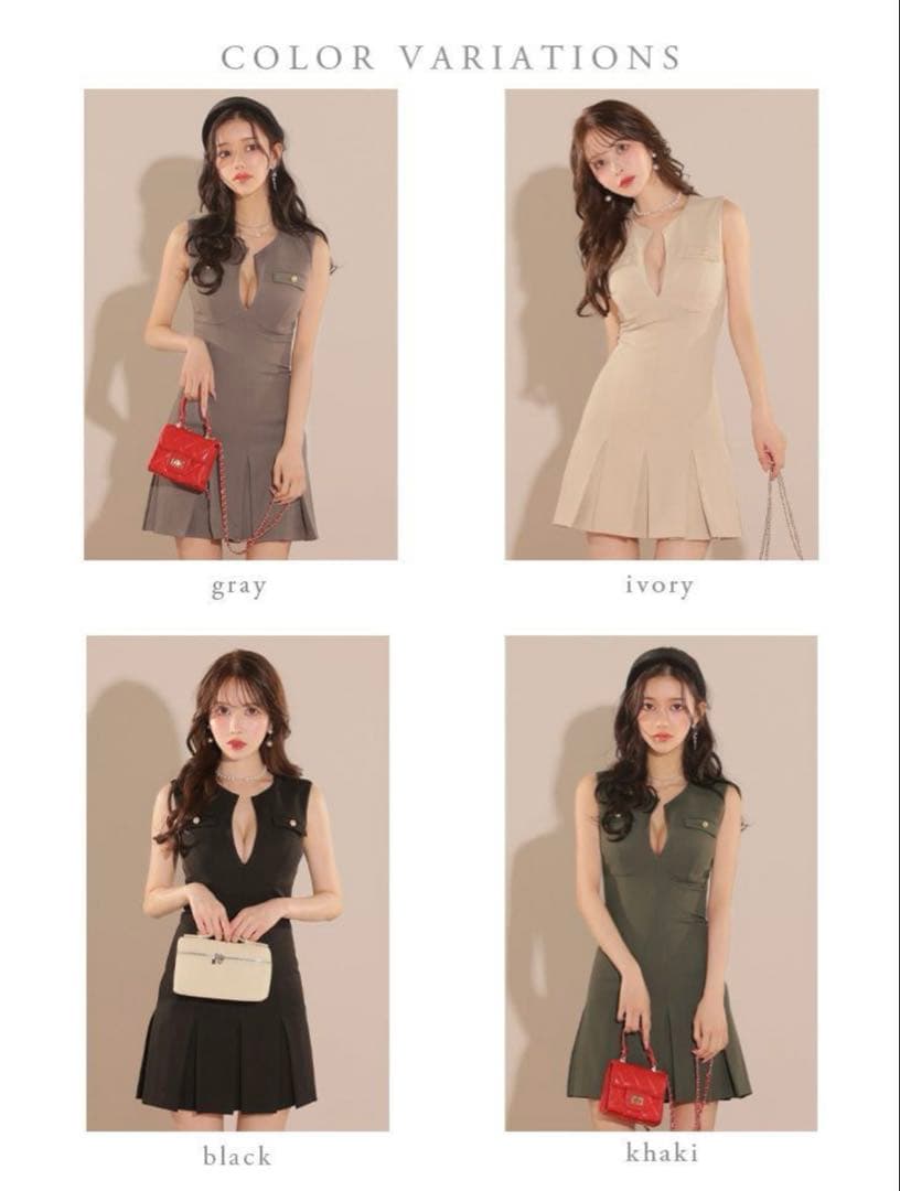 DEA. by ROBE de FLEURS キャバドレス ブラック Vネック