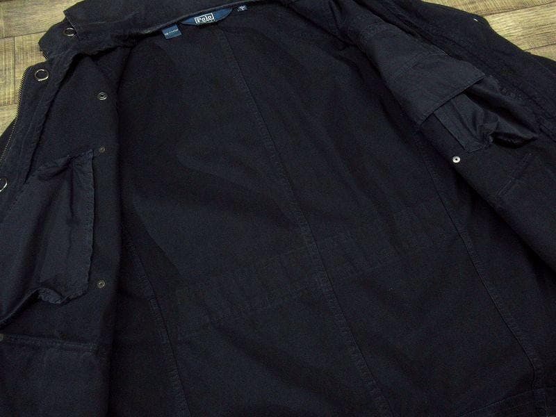 90s ポロ ラルフローレン マルチポケット モーターサイクル ジャケット 紺