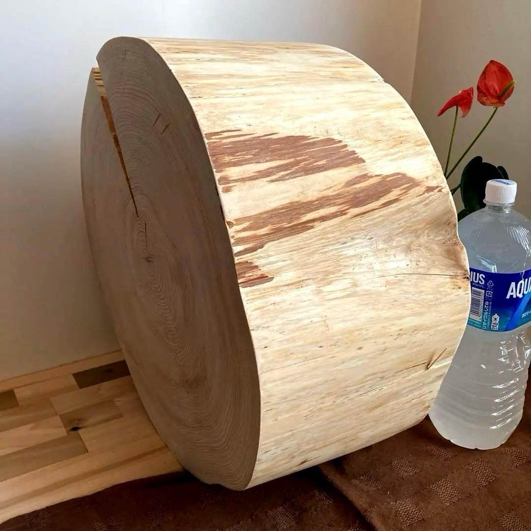 特大直径47cm 切り株　スツール　サイドテーブル　樹齢約80年　ハンドメイドD