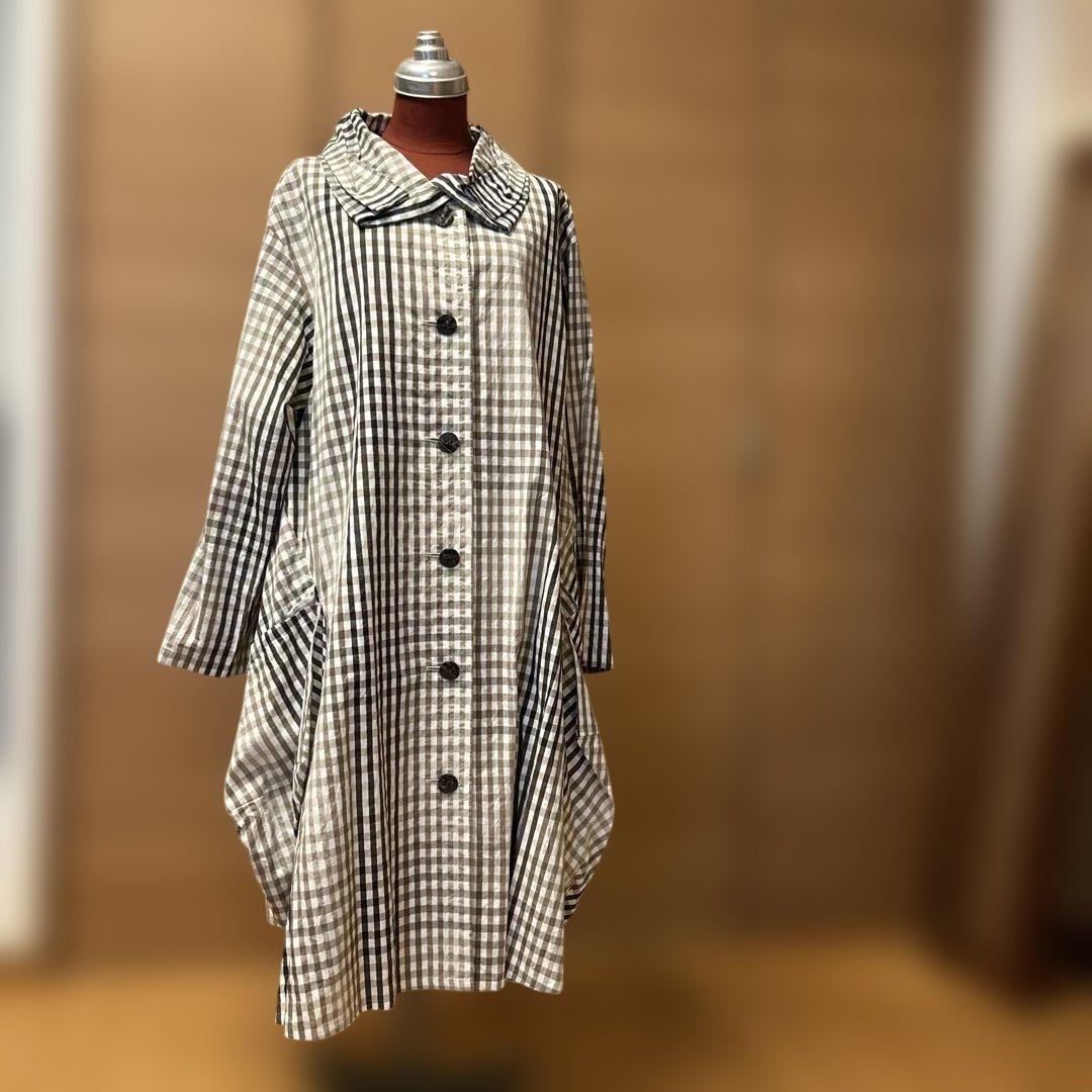 センソユニコ慈雨　チェック柄 コート　サイズ40