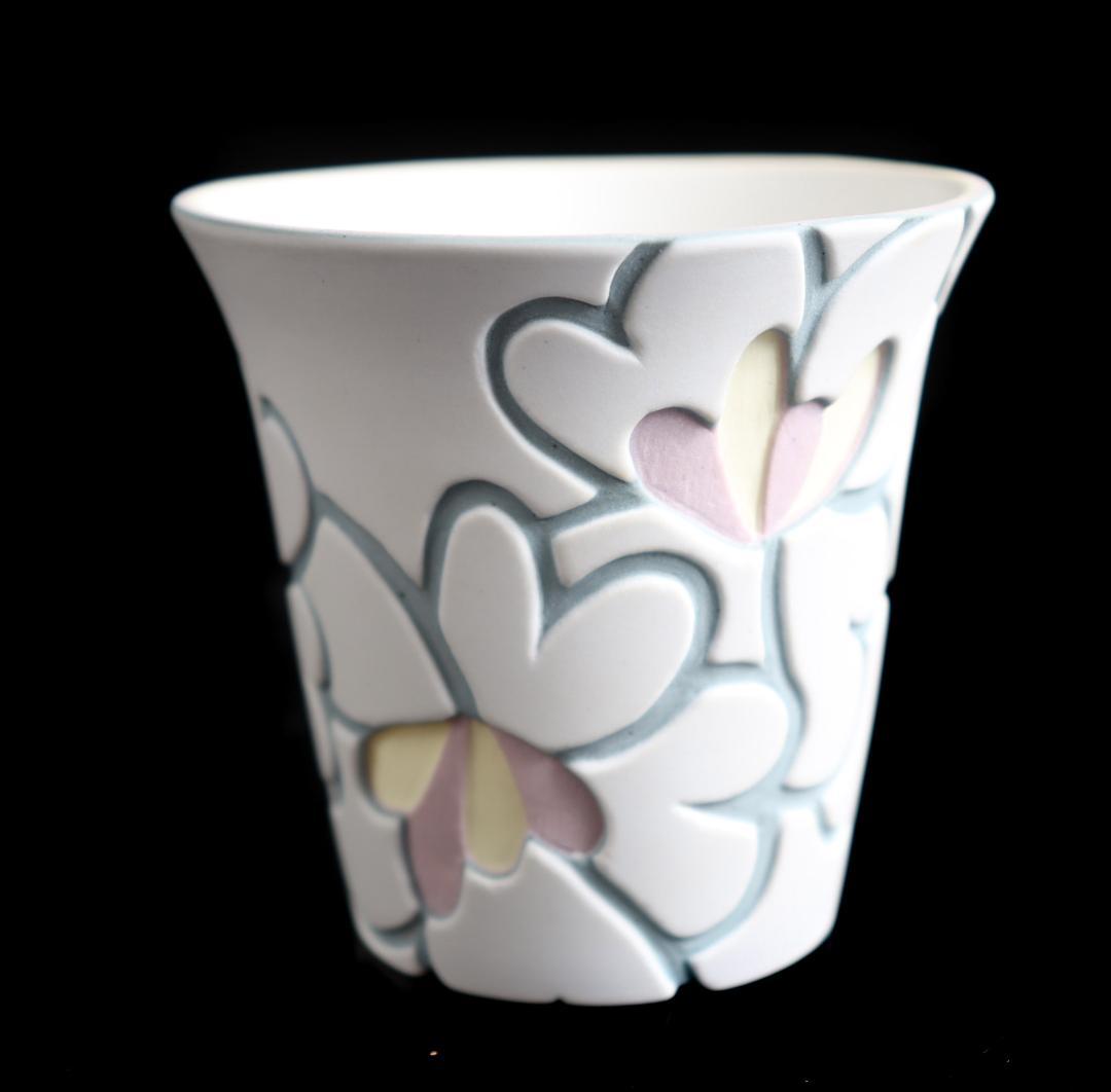 高間智子 花模様ぐい呑 カップ　②