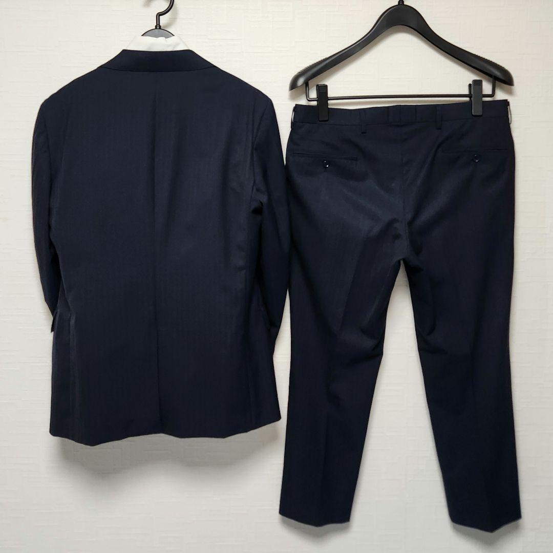 アオキ　レミュー　メンズ　スーツ　スリーピース　濃紺　ウォッシャブル　標準体型