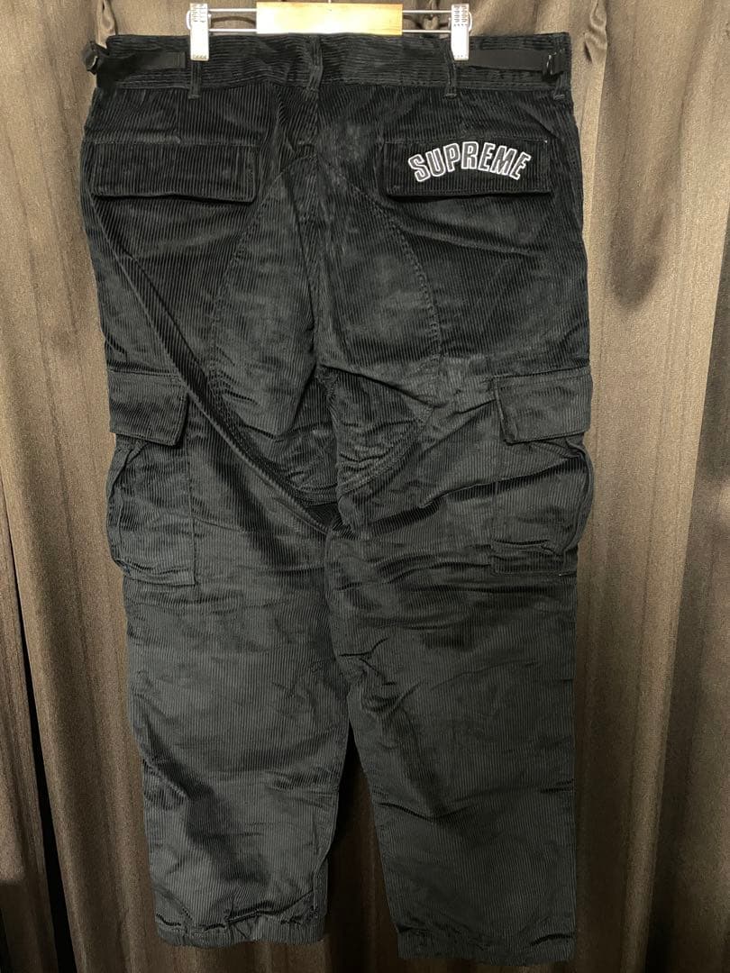 L黒 シュプリーム ナイキ アーク コーデュロイ カーゴパンツ supreme