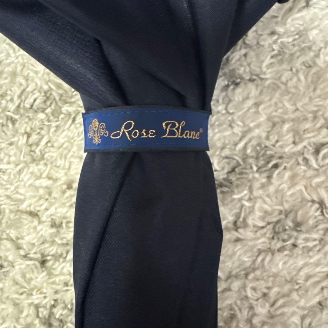 美品　Rose Blanc ネイビー 長傘　日傘　完全遮光100% 50cm