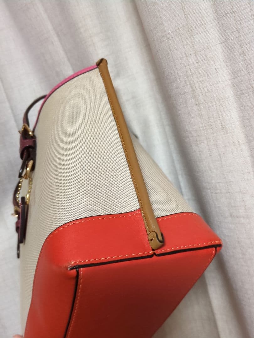 COACH トートバッグ ベージュ ピンク オレンジ