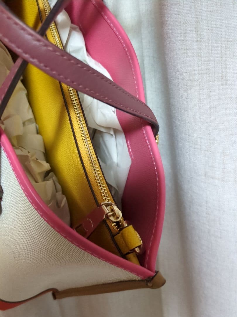 COACH トートバッグ ベージュ ピンク オレンジ