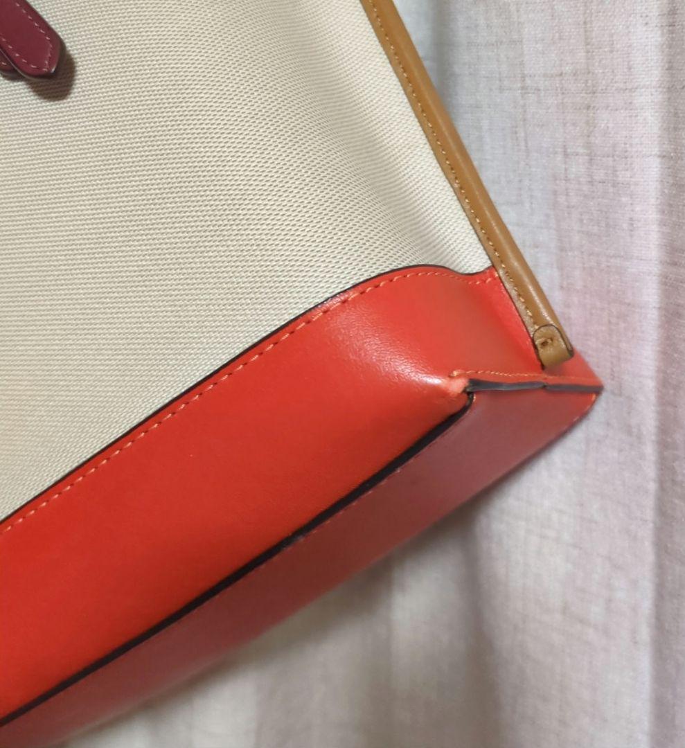 COACH トートバッグ ベージュ ピンク オレンジ