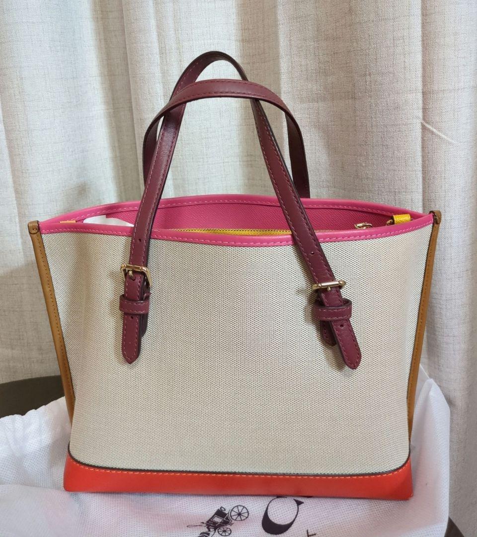 COACH トートバッグ ベージュ ピンク オレンジ