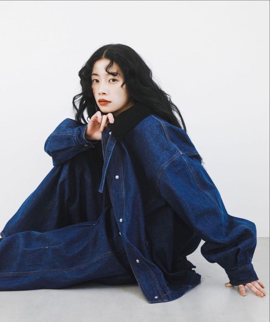 KBF 2WAYカラーデニムブルゾン　ブルー