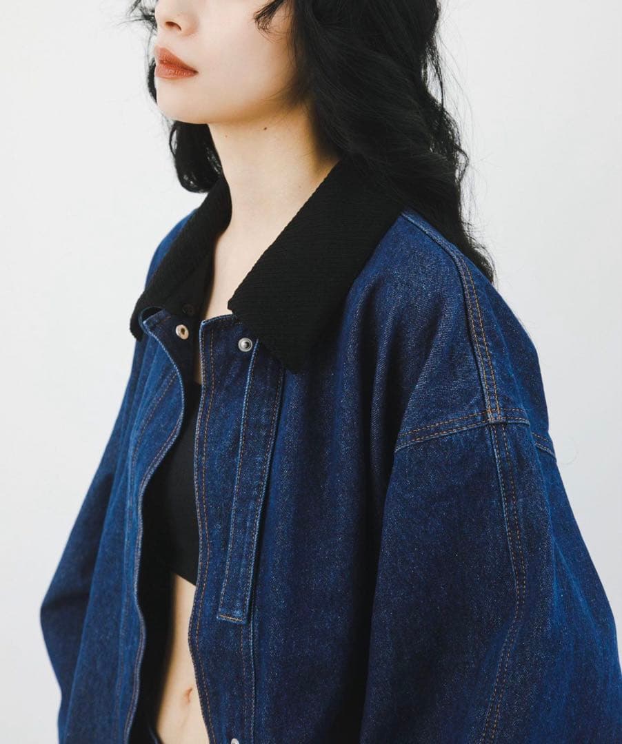 KBF 2WAYカラーデニムブルゾン　ブルー