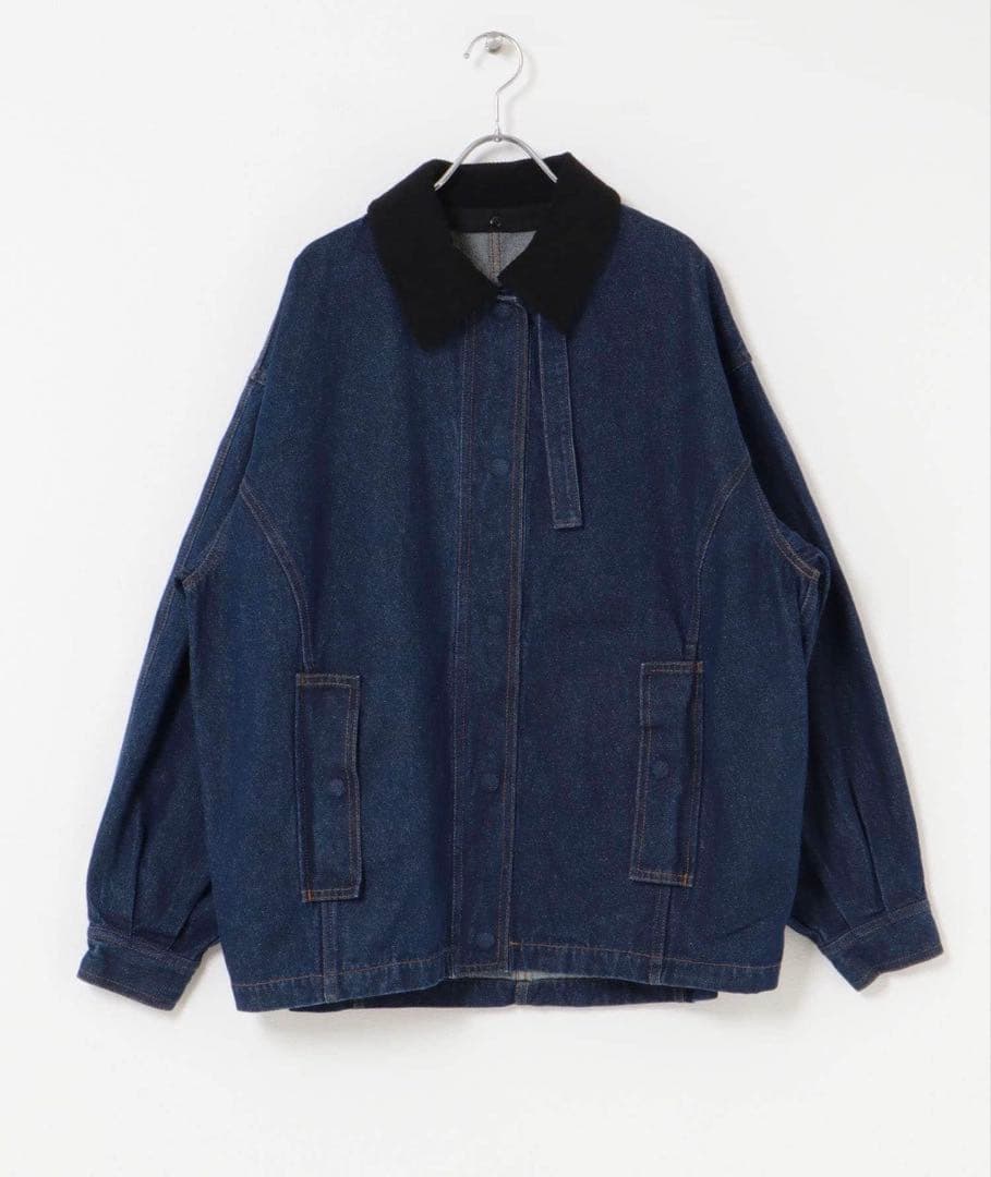 KBF 2WAYカラーデニムブルゾン　ブルー